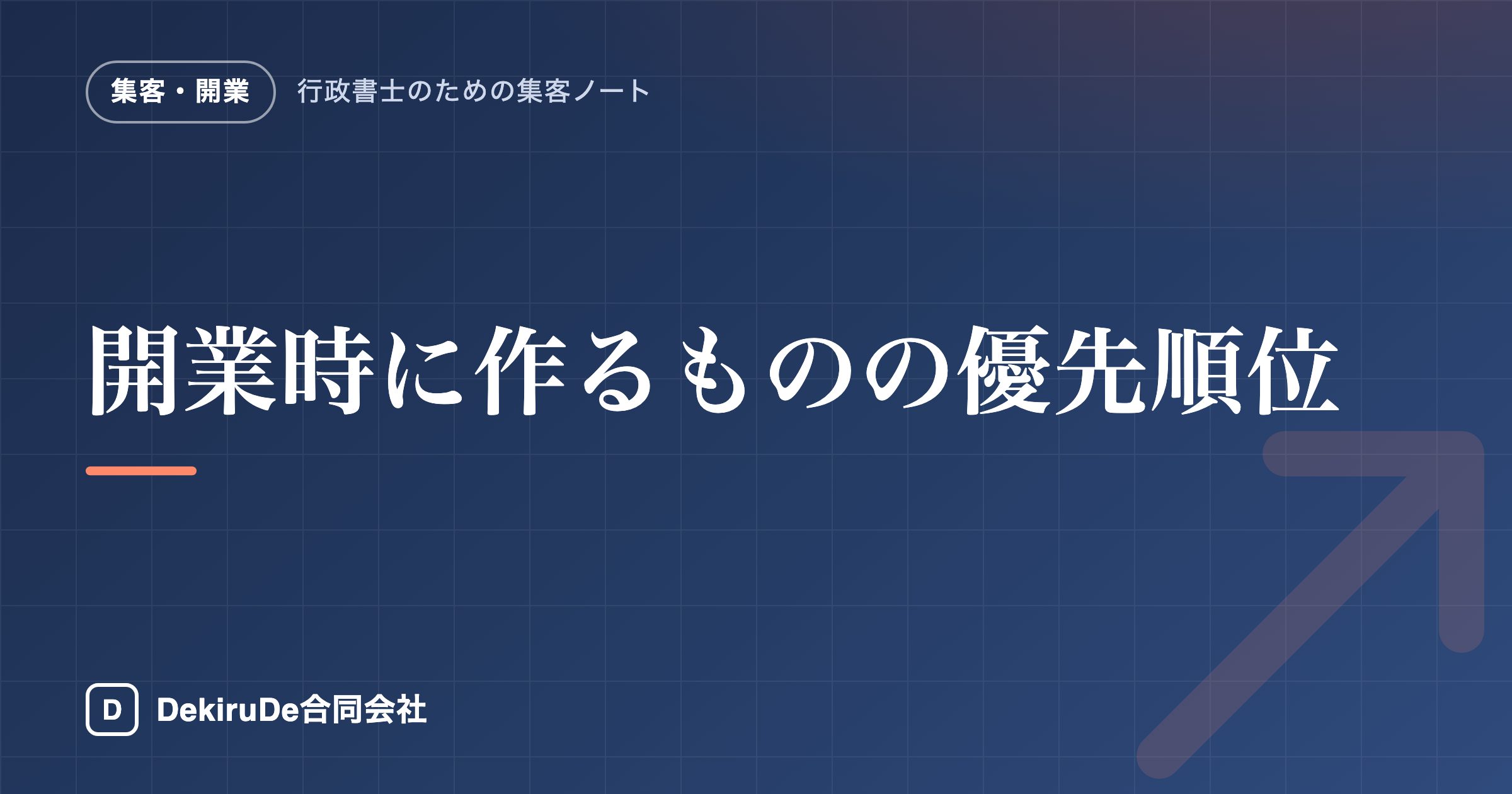 開業時に作るものの優先順位