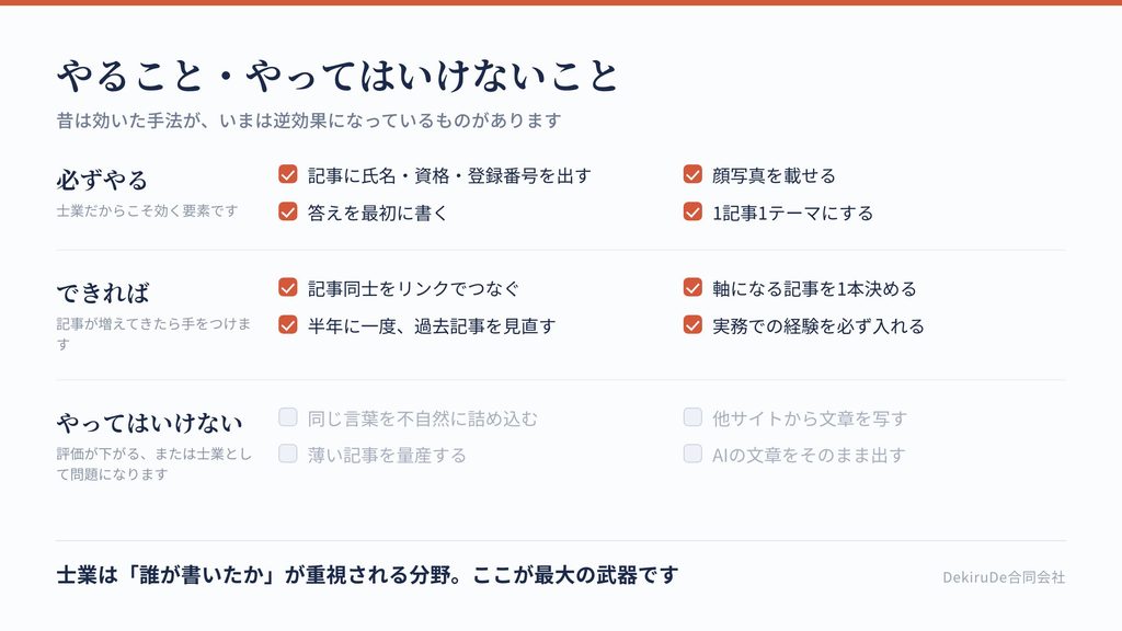 SEOでやるべきこととやってはいけないことを整理したチェックリスト